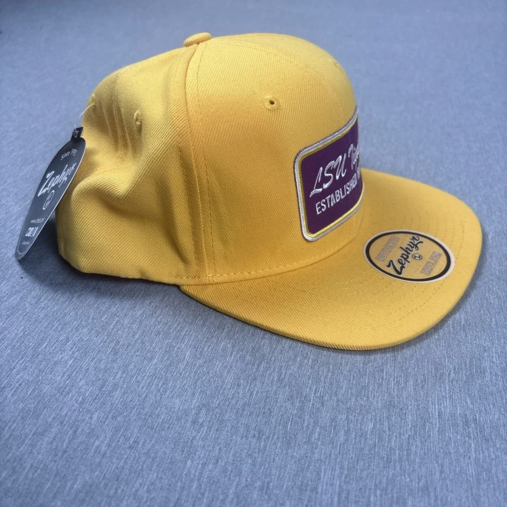 LSU Tigers Zephyr SnapBack Hat ZH NCAA Yellow With Purple Patch - One Size